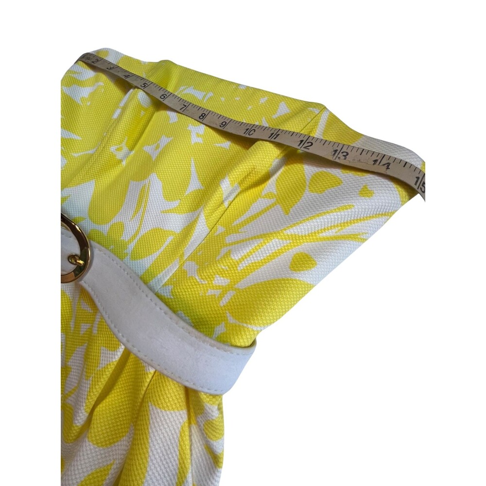 Shoshanna Dress Mini Sweetheart Strapless Yellow White Floral Tropical Cotton 4 - Picture 6 of 15